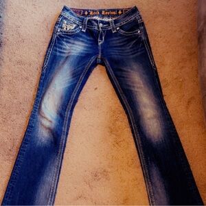 Rock Revival white stitched denim jeans Size 24